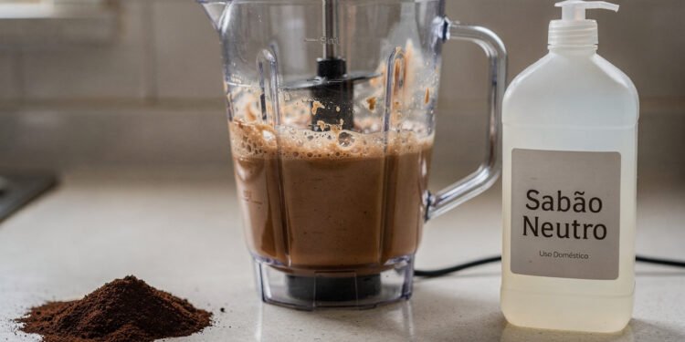 Bater borra de café com sabão neutro no liquidificador: pra que serve