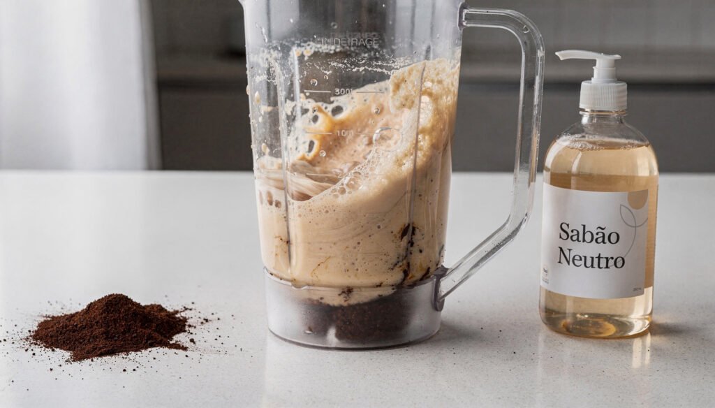 Bater borra de café com sabão neutro no liquidificador: pra que serve
