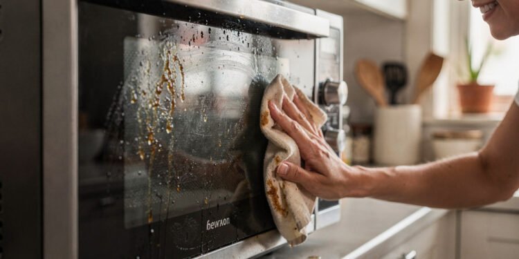 Como manter a porta do micro-ondas sempre limpa com ingredientes simples e baratos