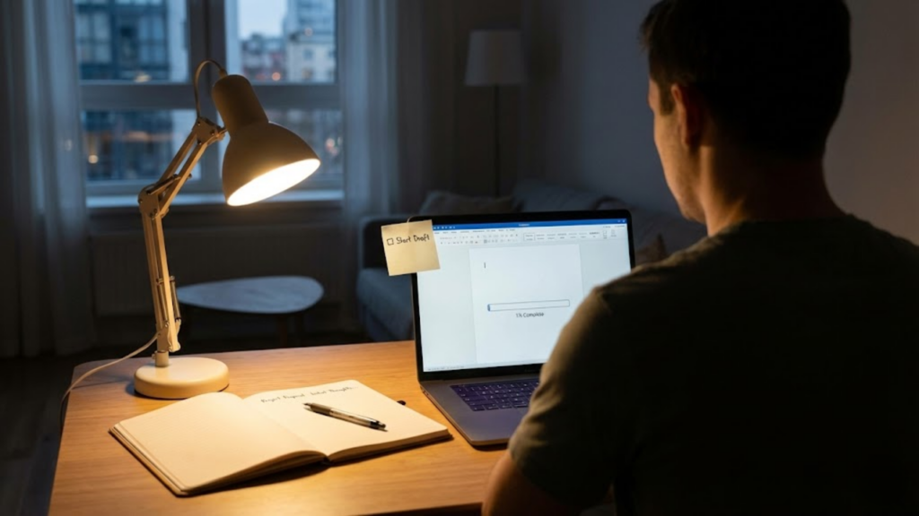 Conceito do efeito Zeigarnik aplicado para iniciar tarefas e reduzir a procrastinação