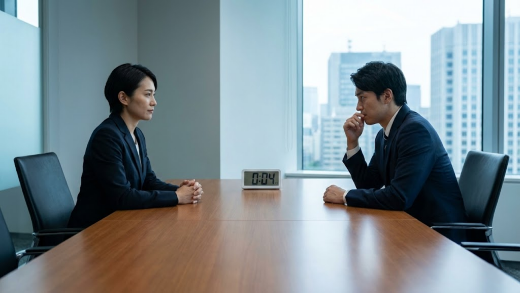 Uso do silêncio breve em negociações para criar pressão social e favorecer concessões
