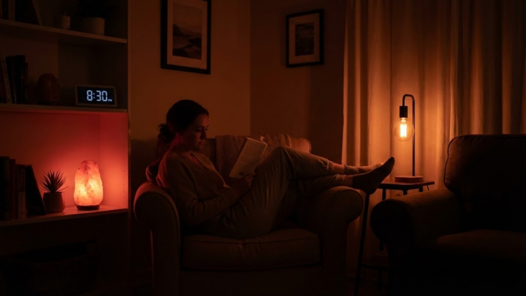Uso de luz vermelha ou âmbar à noite reduz estímulos visuais que atrasam o sono

