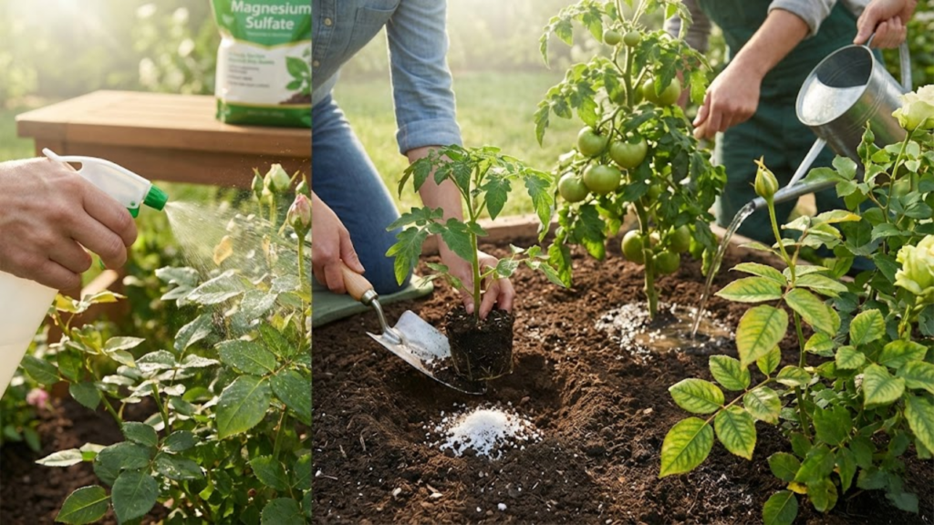 Uso do sulfato de magnésio melhora floração das roseiras e vigor dos tomates
