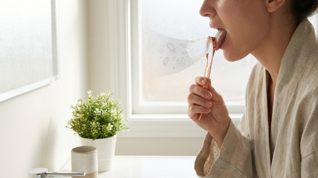 Impactos de raspar a língua ao acordar na percepção do sabor da água