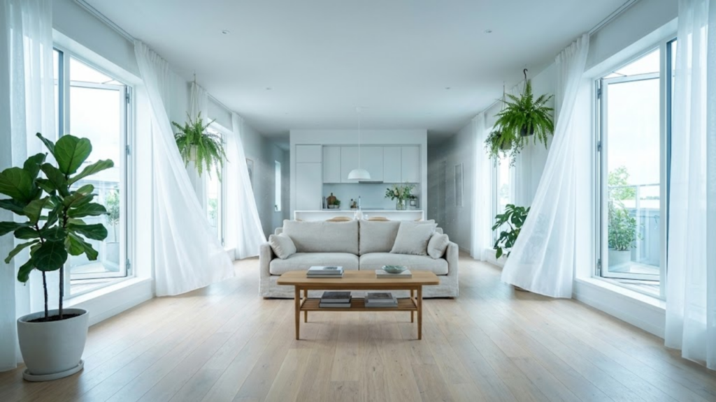 Ventilação diária com janelas cruzadas reduz CO2 e poluentes do ar interno
