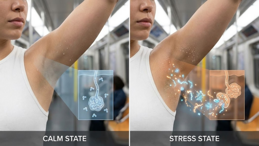 Alterações químicas do suor sob estresse explicam odores associados ao medo
