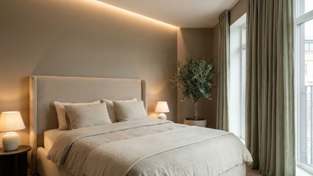 Posicionamento da cama segundo a regra do refúgio para reduzir ansiedade ao dormir
