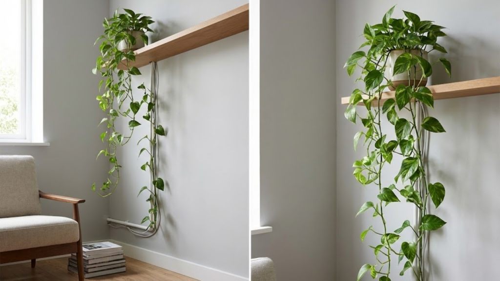 Planta de crescimento extremamente rápido ideal para disfarçar fios e tubulações visíveis
