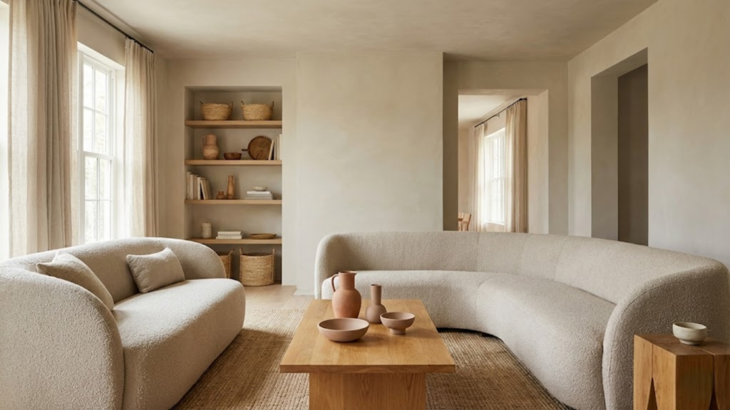 Uso do bege quente como alternativa ao branco para criar ambientes acolhedores e sensoriais
