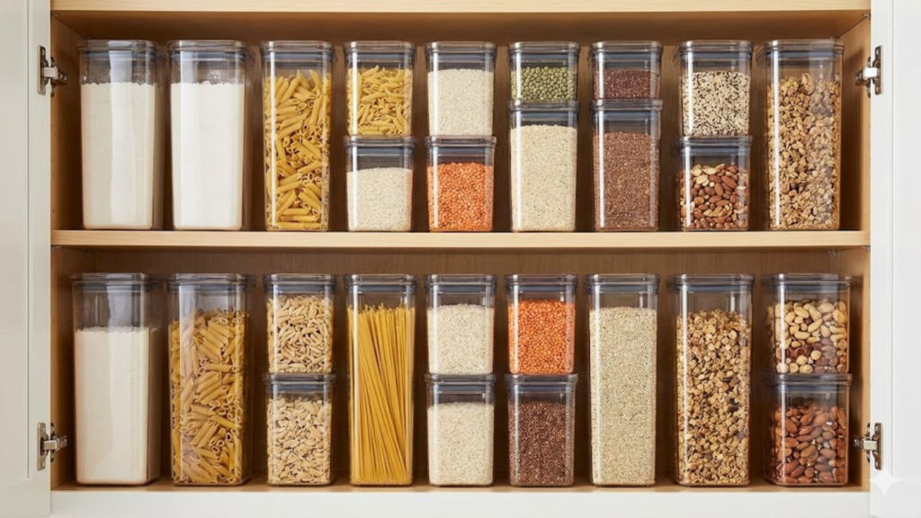 Armazenamento correto de alimentos que evita carunchos e mantém frescor
