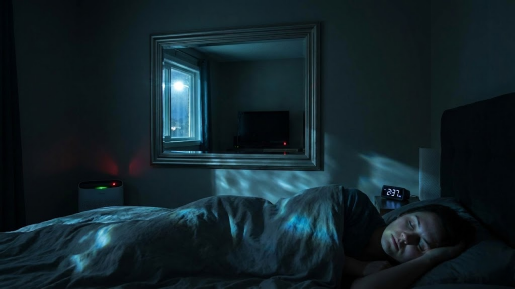 Posições de espelhos no quarto que podem causar desconforto visual e atrapalhar o sono
