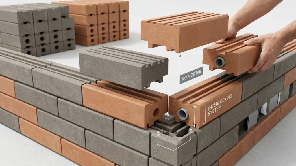 Tijolos inovadores reduzem custos e facilitam a construção da própria casa