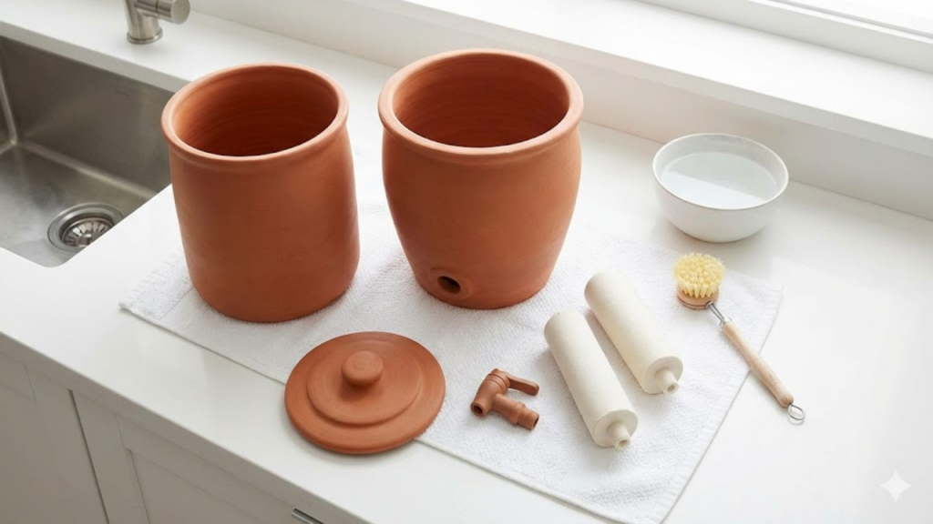 Método correto para higienizar filtro de barro e manter a água pura
