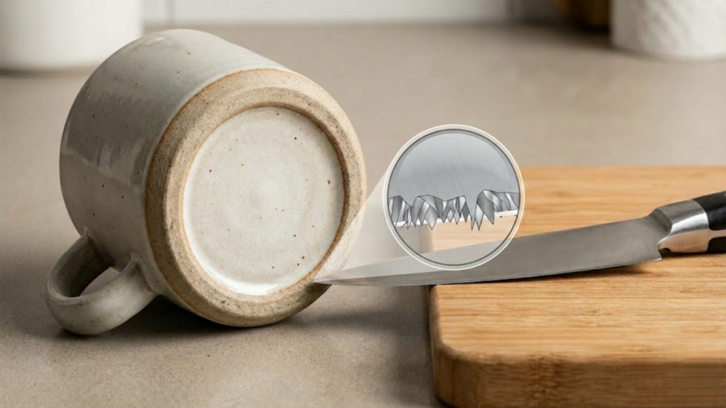 Técnica caseira simples que ajuda a recuperar o fio das facas rapidamente
