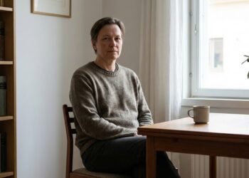 Pessoa adulta em ambiente simples e modesto, com postura calma e expressão confiante, representando segurança emocional, autonomia psicológica e ausência de ostentação financeira.