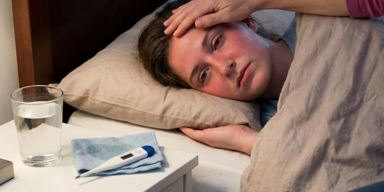 Reações do organismo quando a temperatura corporal sobe durante um episódio de febre