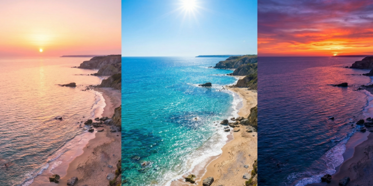 Poucos sabem qual a explicação para o mar mudar de cor ao longo do dia