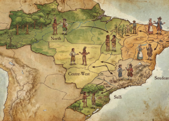 Como surgiram os diferentes sotaques brasileiros de acordo com a evolução histórica?