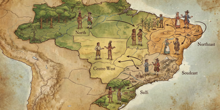 Como surgiram os diferentes sotaques brasileiros de acordo com a evolução histórica?