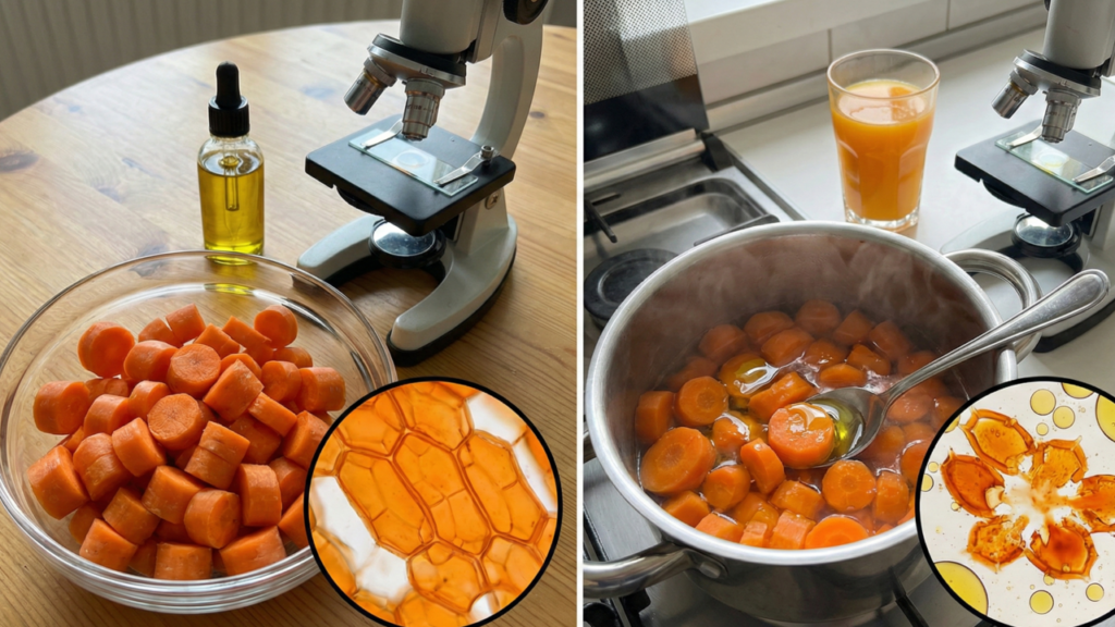 Cenoura cozida ou crua? Qual forma oferece mais benefícios nutricionais e protege a saúde