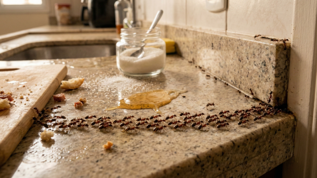O significado de aparecerem formigas na cozinha segundo especialistas