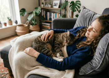O que significa quando o gato dorme em cima de você?