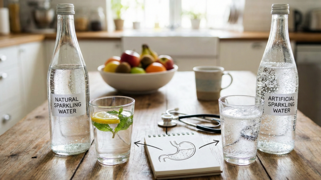 Qual a diferença entre água com gás natural e água gaseificada artificialmente?