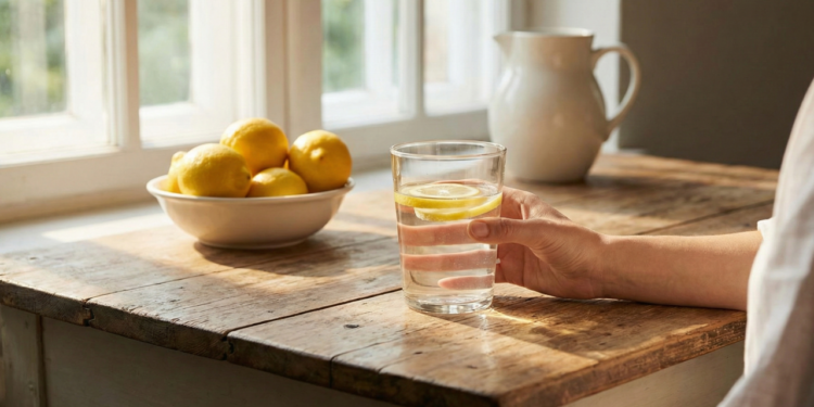 Água com limão em jejum, benefícios reais para imunidade, digestão e pele