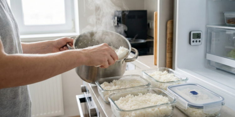 A única maneira de evitar que o arroz cozido azede na geladeira