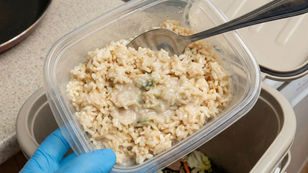 A única maneira de evitar que o arroz cozido azede na geladeira