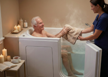 A melhor rotina de banho para idosos com mais de 70 anos à noite para melhorar o sono