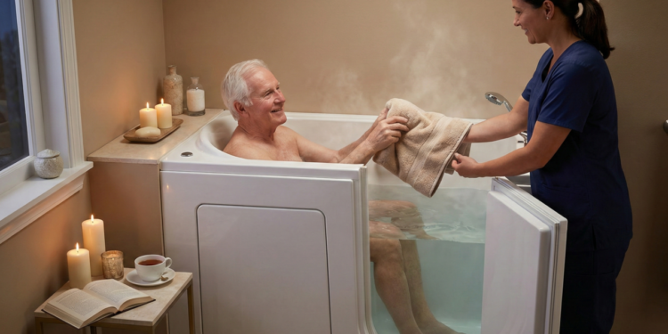 A melhor rotina de banho para idosos com mais de 70 anos à noite para melhorar o sono