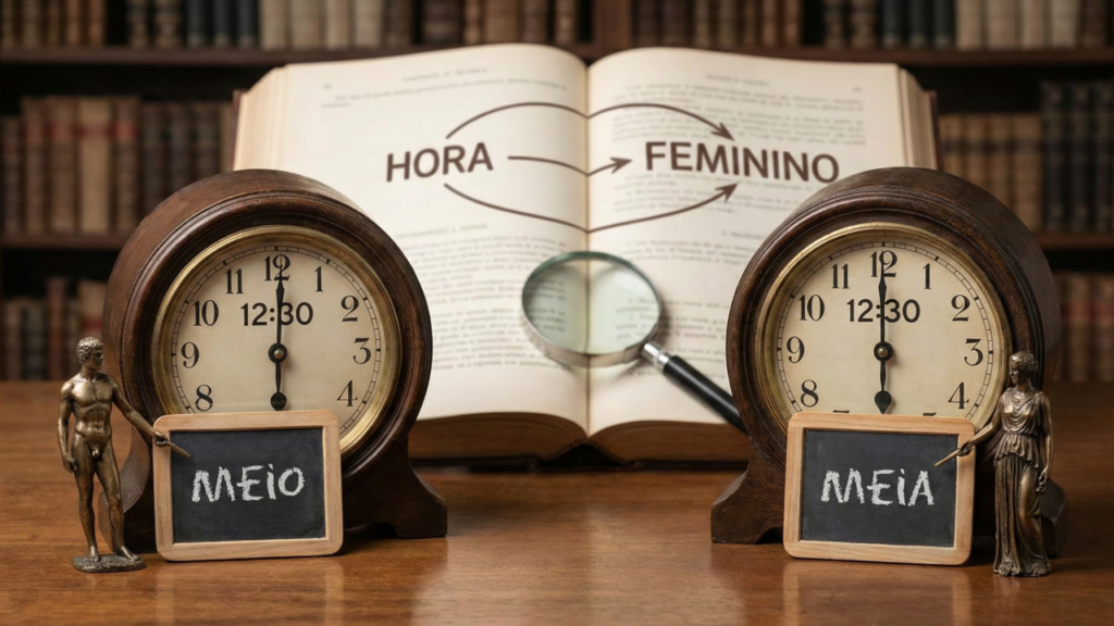 Poucas pessoas realmente sabem se o correto é “meio-dia e meio” ou “meio-dia e meia”