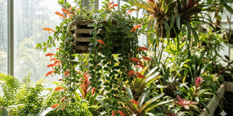 A columéia é um gênero de plantas herbáceas e pendentes, muito usada em vasos suspensos, que se adapta bem a apartamentos e varandas cobertas