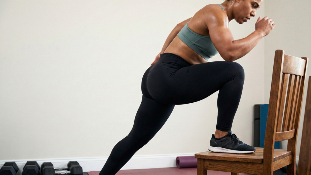 Como usar uma cadeira em casa para fortalecer as pernas sem equipamentos