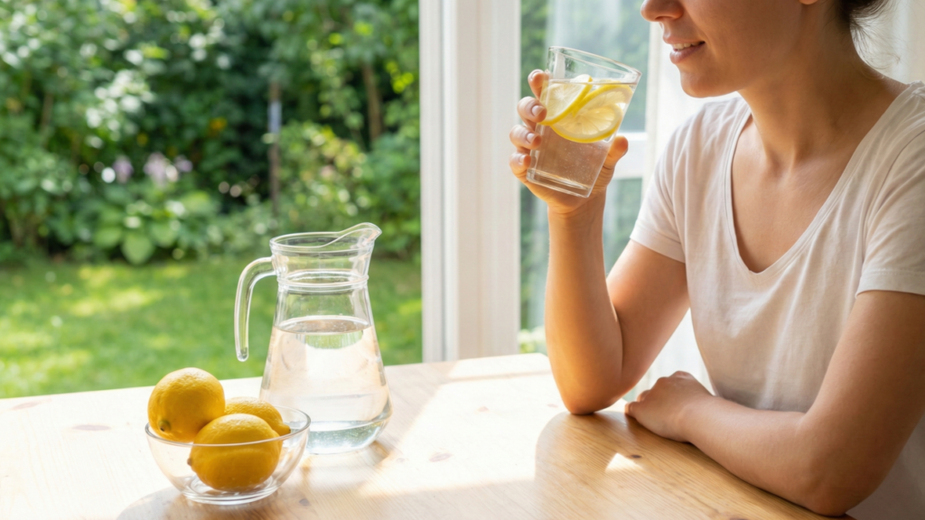 Água com limão em jejum, benefícios reais para imunidade, digestão e pele