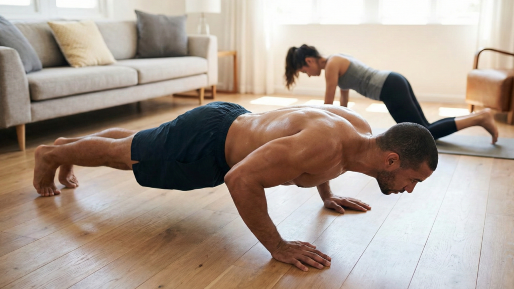 Os 5 melhores exercícios para fortalecer braços e ombros usando apenas o peso do corpo