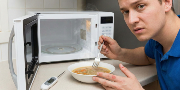 Por que você deveria esperar alguns minutos antes de comer alimentos aquecidos no micro-ondas