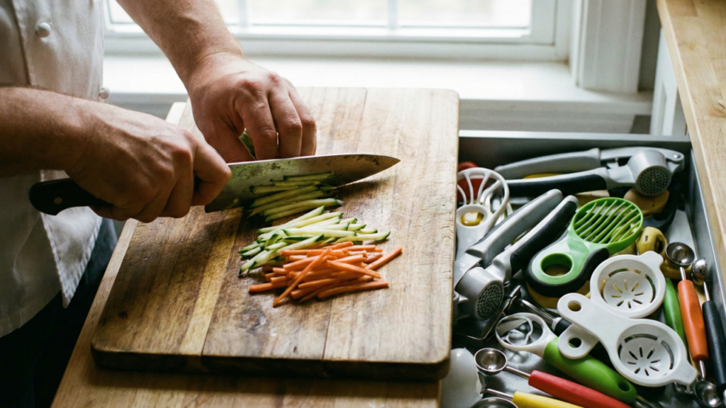 Os utensílios de cozinha considerados dispensáveis por chefs treinados em escolas clássicas