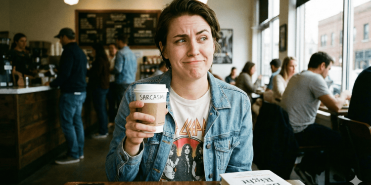 Entendido como um comentário irônico, normalmente com uma pitada de crítica