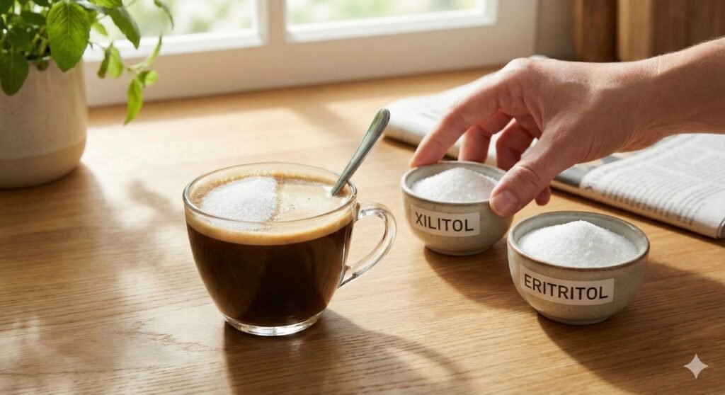 Estévia, xilitol e eritritol ajudam a adoçar bebidas sem os impactos do açúcar comum.