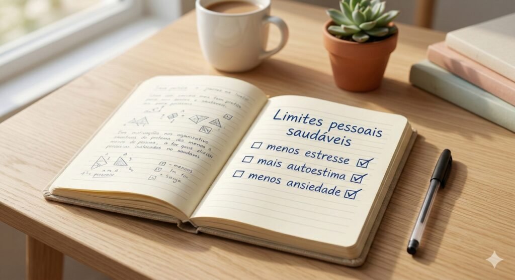Estabelecer limites saudáveis reduz o estresse, fortalece a autoestima e melhora a qualidade dos relacionamentos.