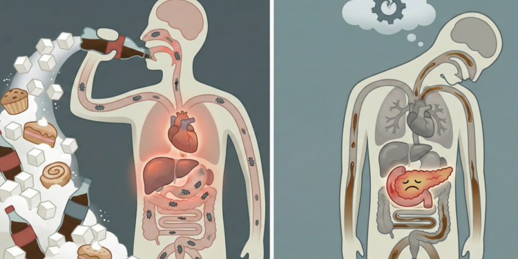 Como o excesso de açúcar processado faz mal para o corpo humano