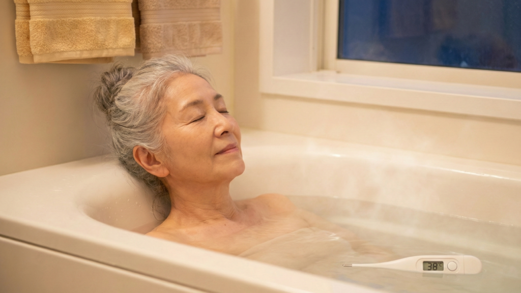 A melhor rotina de banho para idosos com mais de 70 anos à noite para melhorar o sono