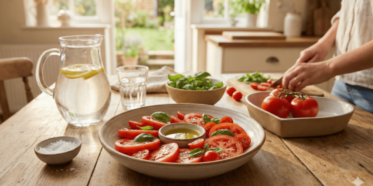 A relação entre tomate e retenção de líquidos envolve sobretudo seu alto teor de água, minerais e compostos naturais