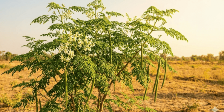 A Moringa oleifera é uma árvore de clima quente, originária da Ásia, mas já bem adaptada ao Brasil