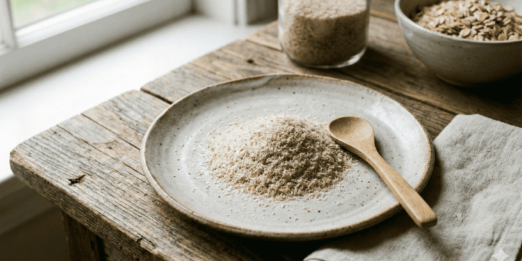 O psyllium é uma fibra solúvel e bem espessa quando misturada à água