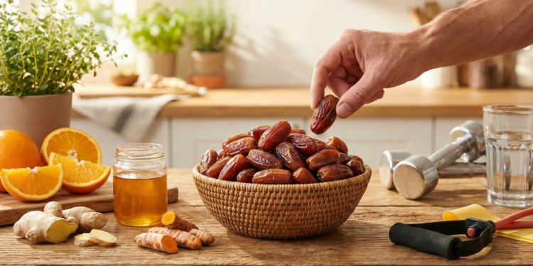 Benefícios da tâmara para imunidade e função muscular saudável