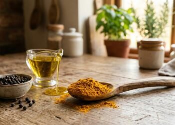 A cúrcuma, combinada com pimenta-preta e azeite, pode potencializar seus efeitos na proteção do coração e na saúde do cérebro.