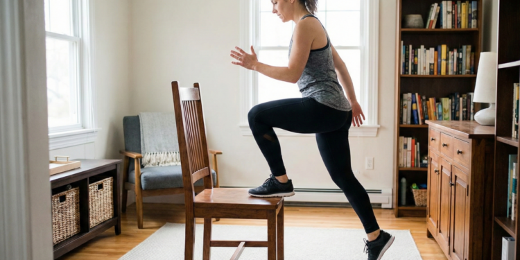 Como usar uma cadeira em casa para fortalecer as pernas sem equipamentos